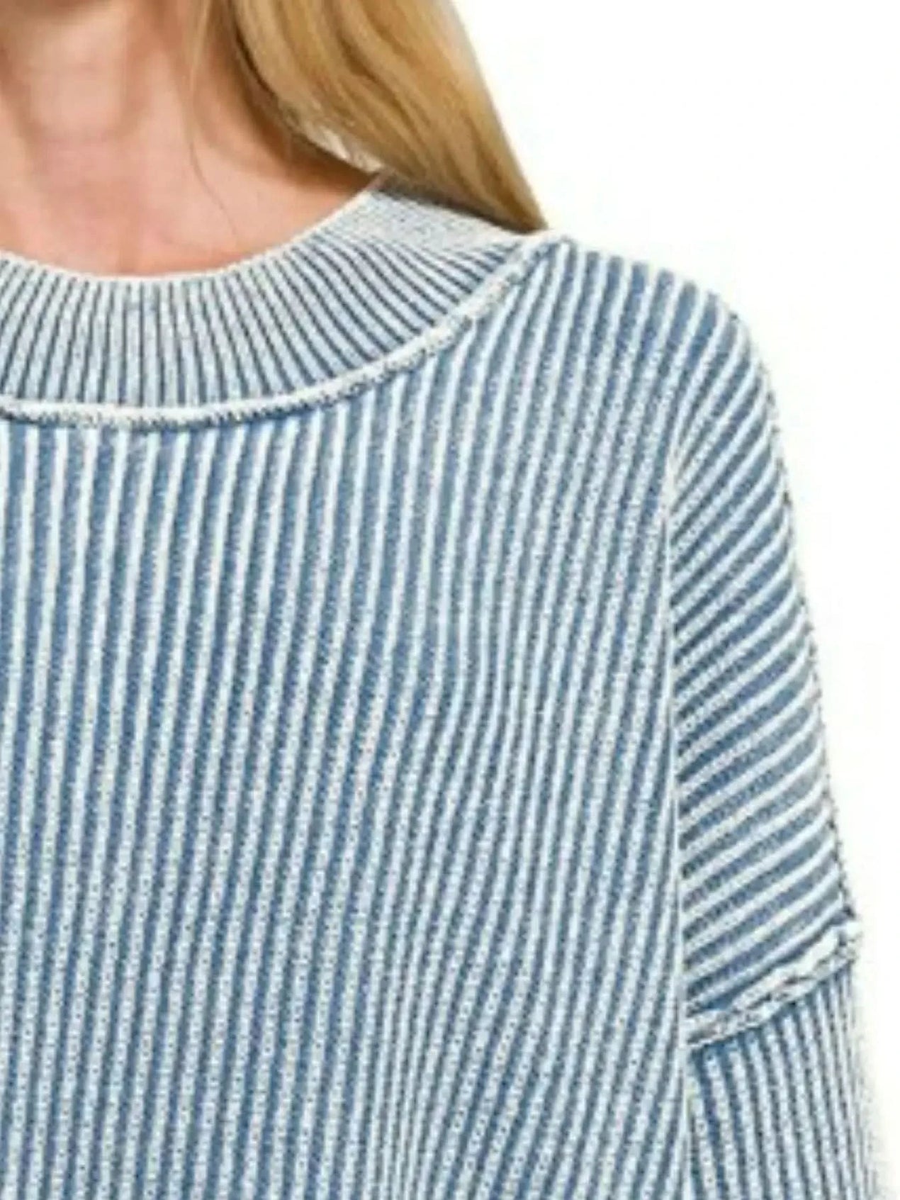 Zenana Washed Side Slit Oversized Sweater - SwagglyLife Home & Fashion